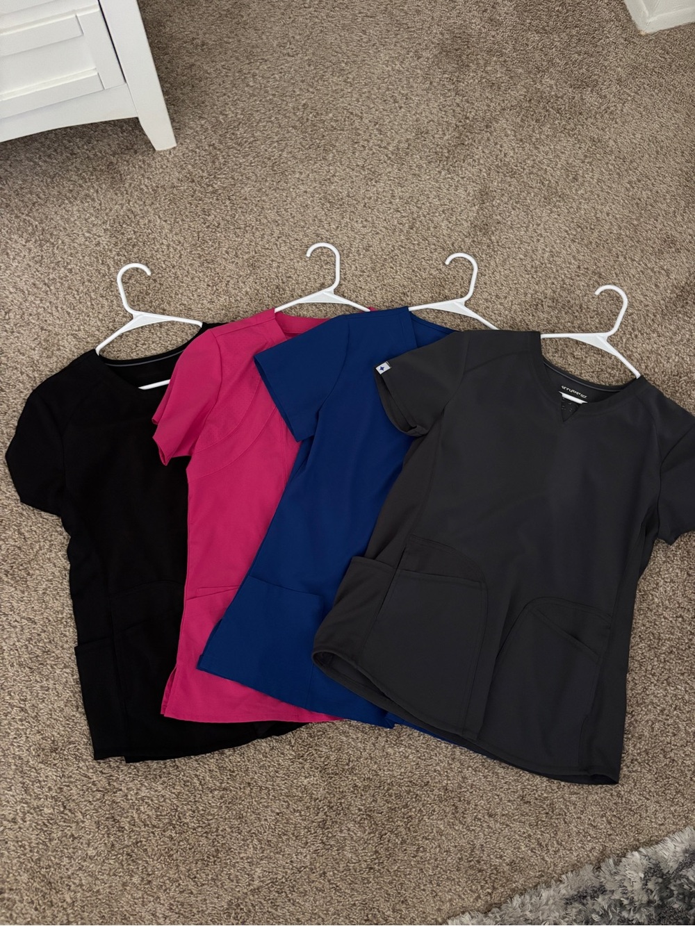 Scrub tops and White coat